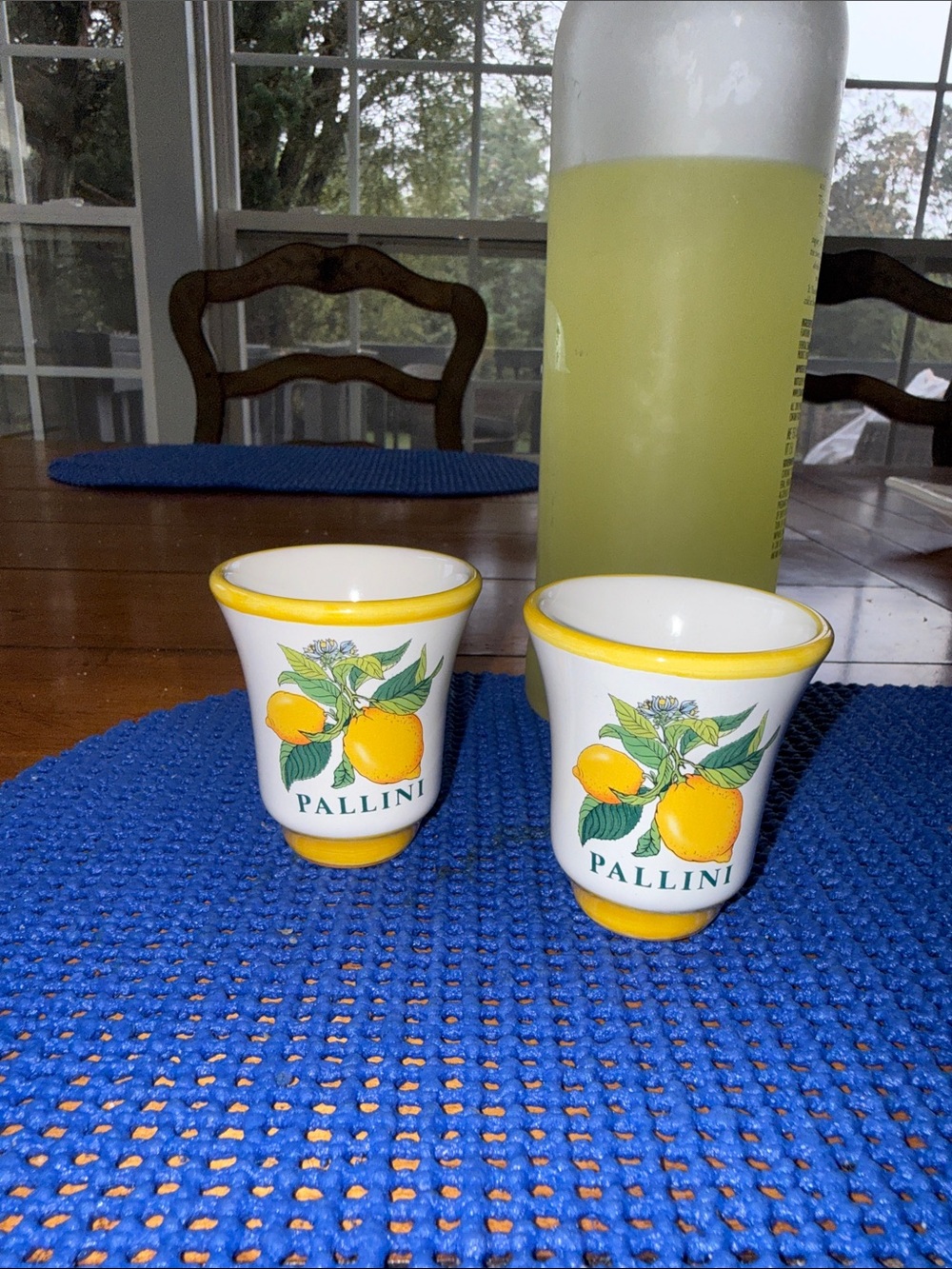 Set of 2 Authentic Deruta Italy Pallini Limoncello Ceramic Shot Glasses – Mint